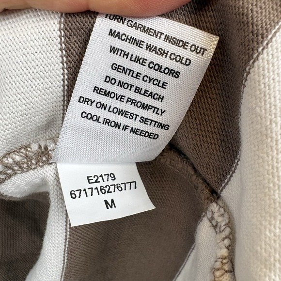 AYR The Early Mornings Striped Top Womens M Brown Ivory - Picture 11 of 12